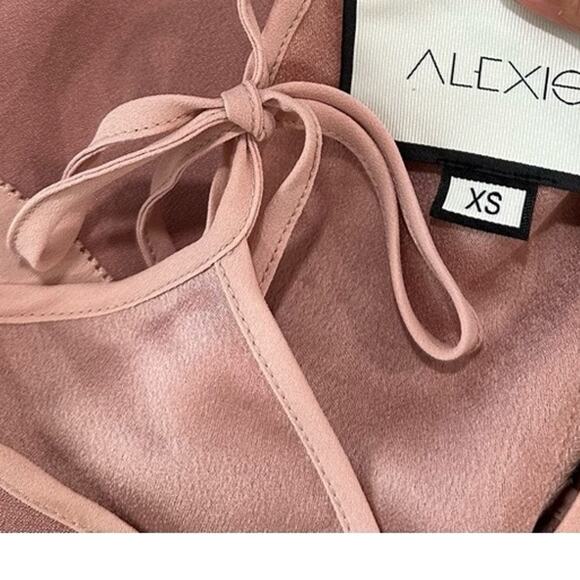 Alexis Mathilde Ruffle trimmed Crepe Top In Pink size XS - Picture 6 of 8